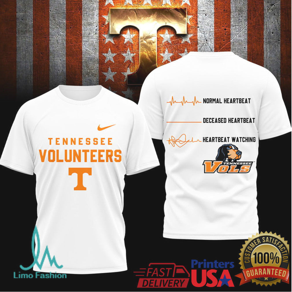 Tennessee VolunT Shirtrs Heartbeat Watching Fan Spirit T Shirt - Limotees LLC