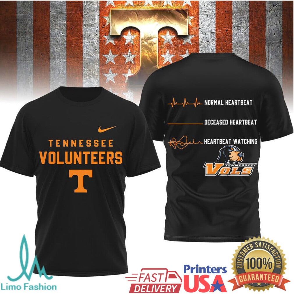 Tennessee VolunT Shirtrs Heartbeat Watching Fan Spirit T Shirt - Limotees LLC