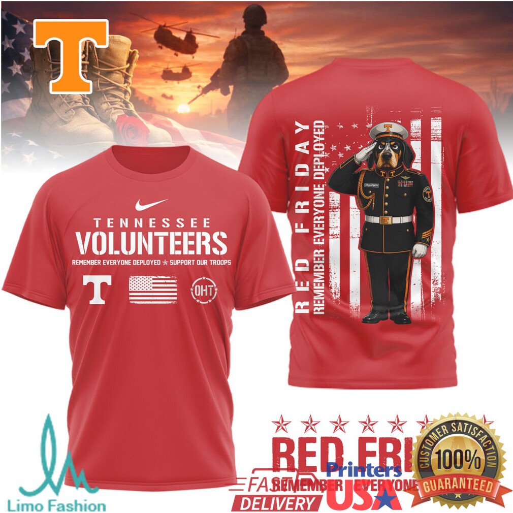 Tennessee VolunT Shirtrs Red Friday Remember Everyone Deployed Military Appreciation T Shirt - Limotees LLC
