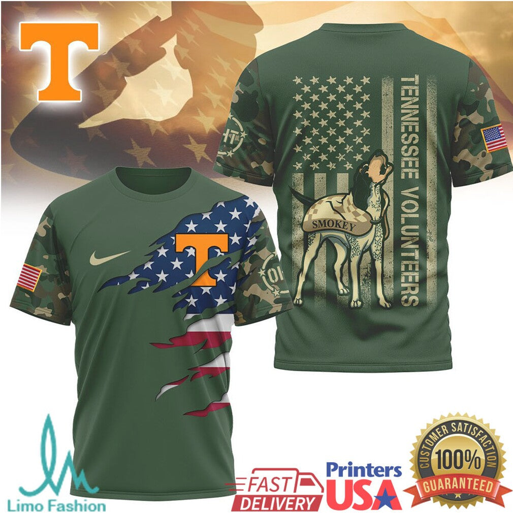 Tennessee VolunT Shirtrs Smokey Mascot Camo T Shirt Tennessee Vols Patriotic Military T Shirt