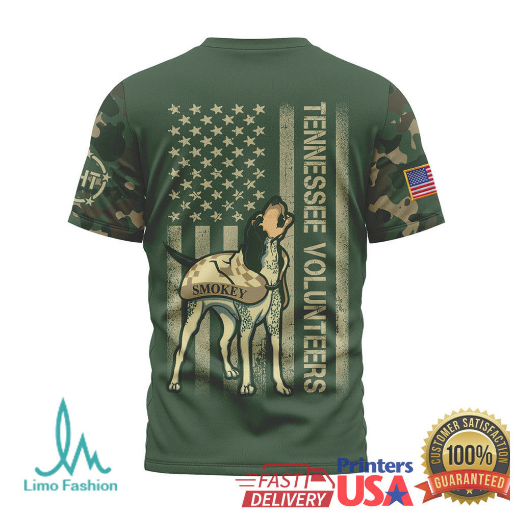 Tennessee VolunT Shirtrs Smokey Mascot Camo T Shirt Tennessee Vols Patriotic Military T Shirt