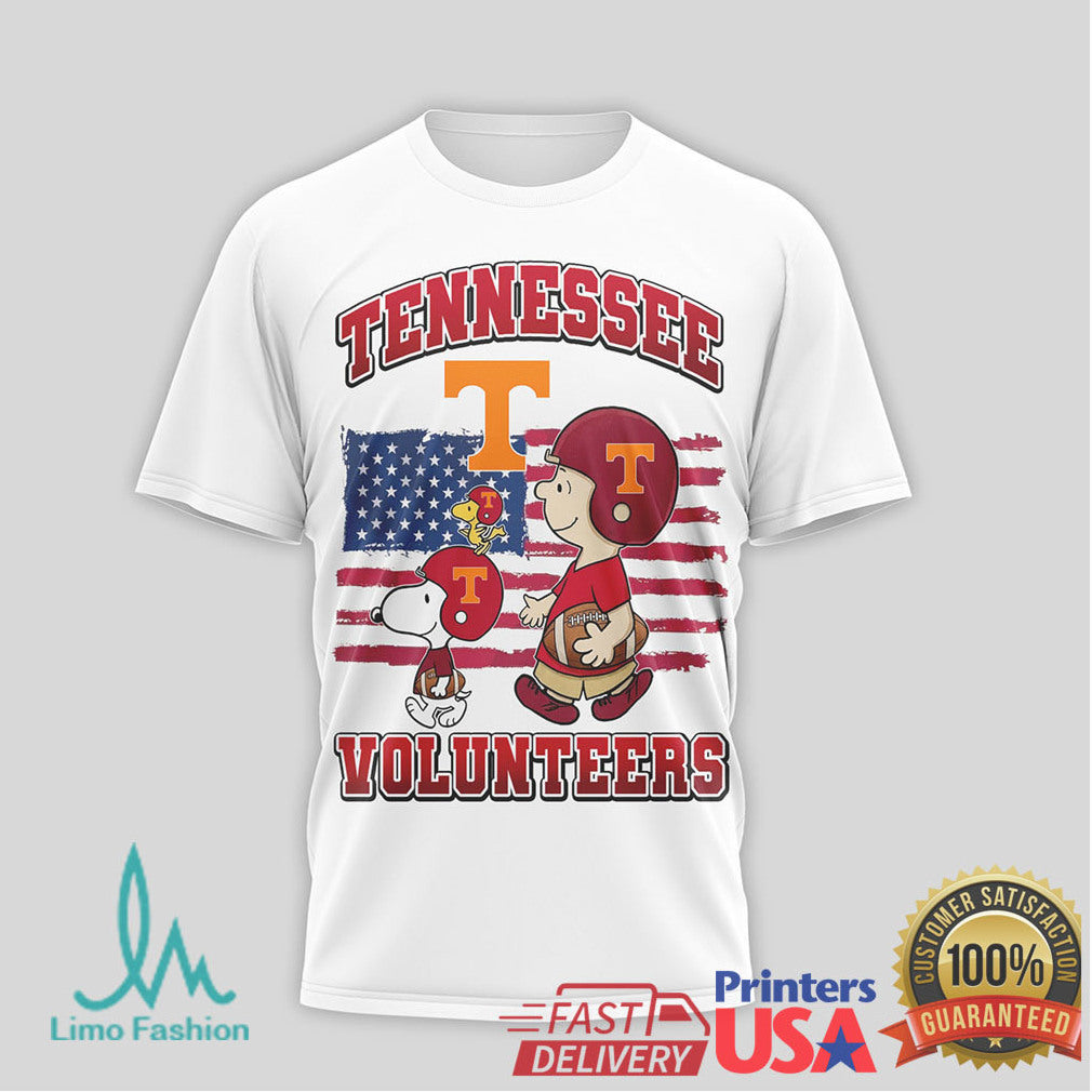 Tennessee VolunT Shirtrs Snoopy Patriotic USA Flag Sports T Shirt - Limotees LLC