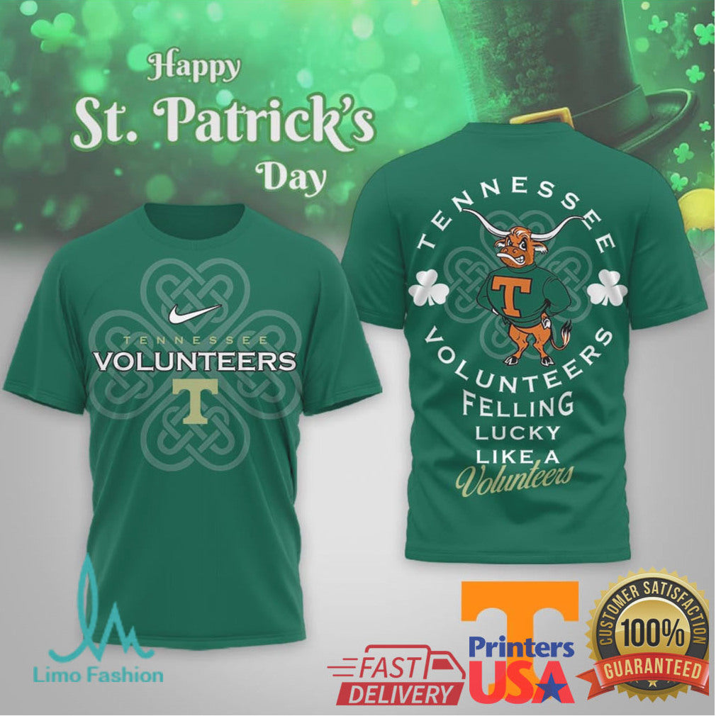 Tennessee Volunteers St. Patrick's Day Feeling Lucky Like a Volunteer T Shirt
