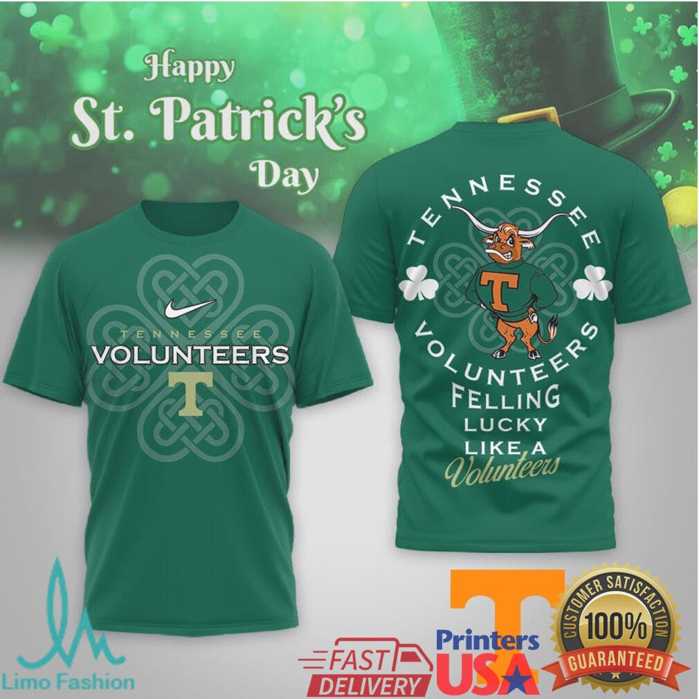 Tennessee Volunteers St. Patrick's Day Feeling Lucky Like a Volunteer T Shirt