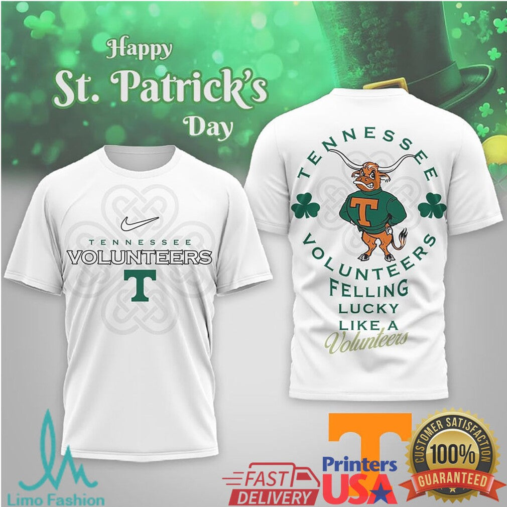 Tennessee Volunteers St. Patrick's Day Feeling Lucky Like a Volunteer T Shirt