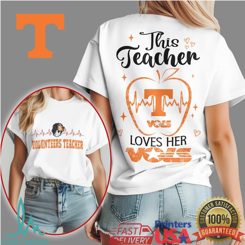 Tennessee Volunteers This Teacher Loves Her Vols Apple T Shirt - Limotees LLC