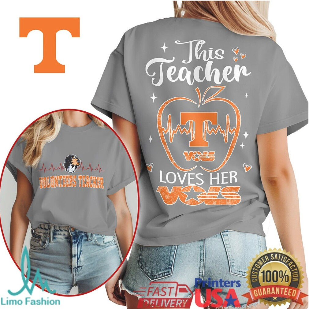Tennessee Volunteers This Teacher Loves Her Vols Apple T Shirt - Limotees LLC