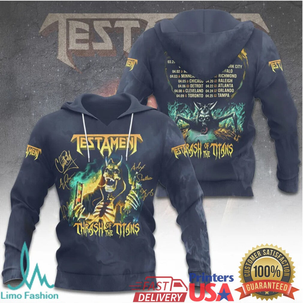 Testament Thrash Of The Titans North America Tour 2026 Metal Music Retro T Shirt - Limotees LLC