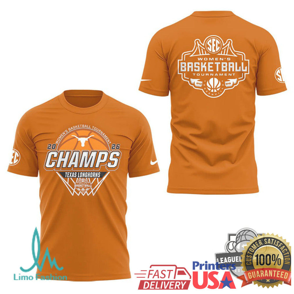 Texas Longhorns 2026 SEC Women's Basketball Tournament Champions Burnt Orange T Shirt - Limotees LLC