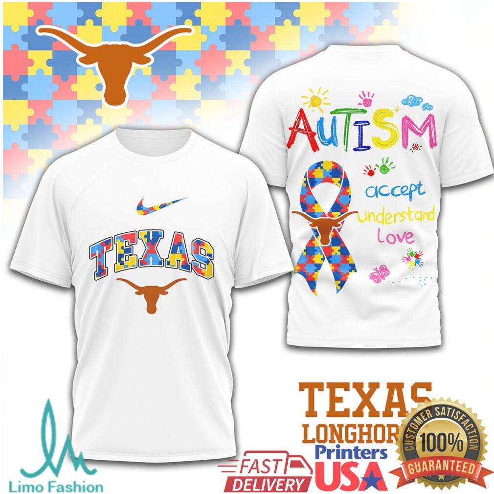 Texas Longhorns Autism Awareness Support Graphic T Shirt