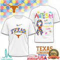 Texas Longhorns Autism Awareness Support Graphic T Shirt