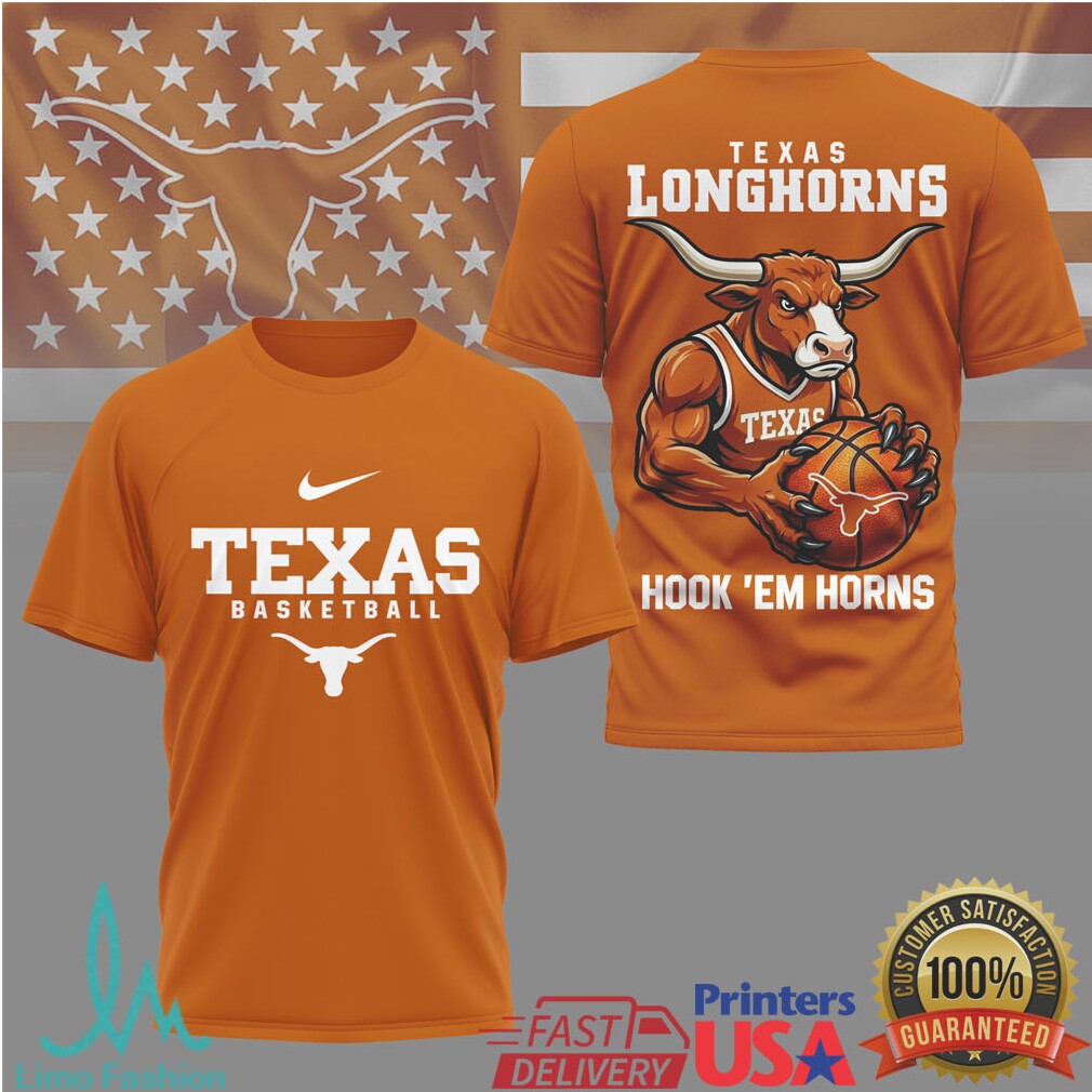 Texas Longhorns Basketball Shirt Hook 'Em Horns Mascot Tee - Limotees LLC
