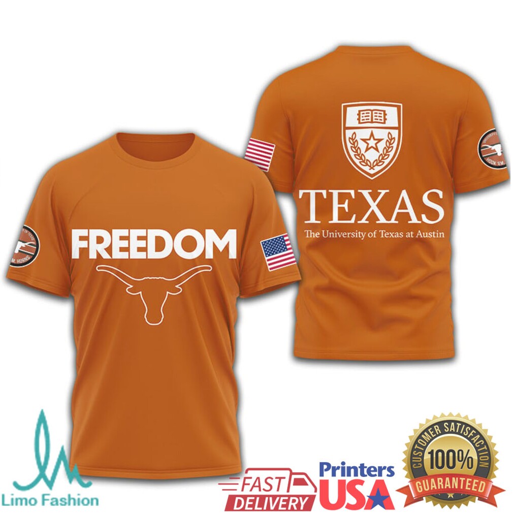 Texas Longhorns Freedom University of Texas at Austin Logo T Shirt - Limotees LLC