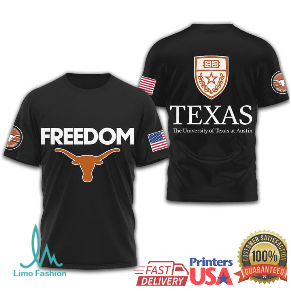 Texas Longhorns Freedom University of Texas at Austin Logo T Shirt - Limotees LLC