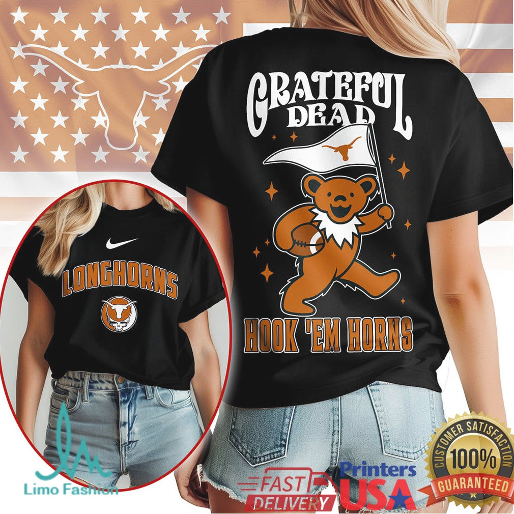 Texas Longhorns Grateful Dead Bear Hook 'Em Horns Football T Shirt - Limotees LLC