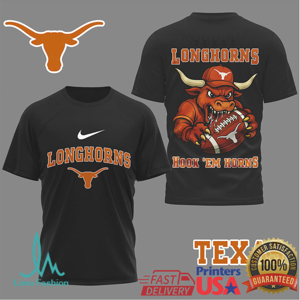 Texas Longhorns “Hook 'Em Horns” Mascot Graphic T Shirt - Limotees LLC