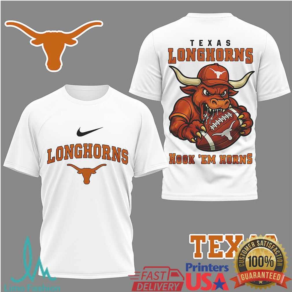 Texas Longhorns “Hook 'Em Horns” Mascot Graphic T Shirt - Limotees LLC