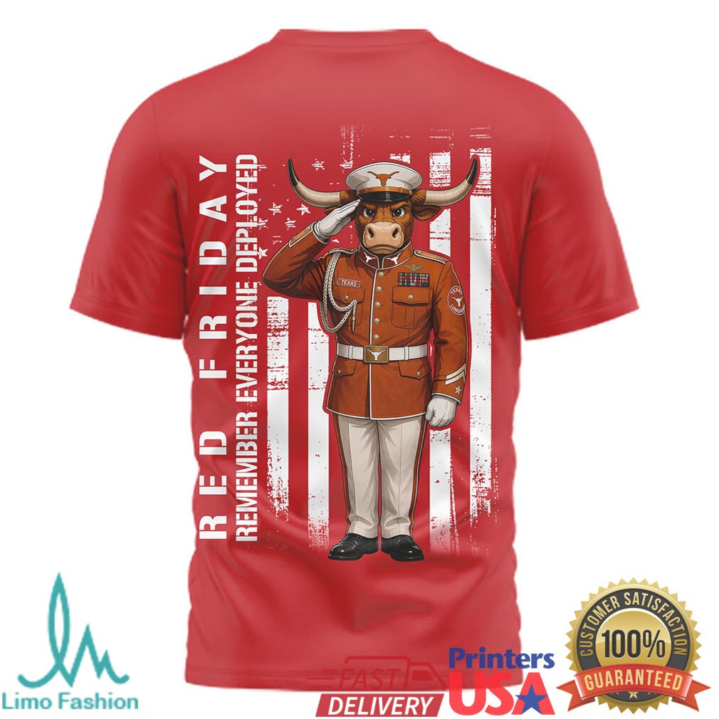 Texas Longhorns Red Friday Remember Everyone Deployed Military Appreciation T Shirt - Limotees LLC