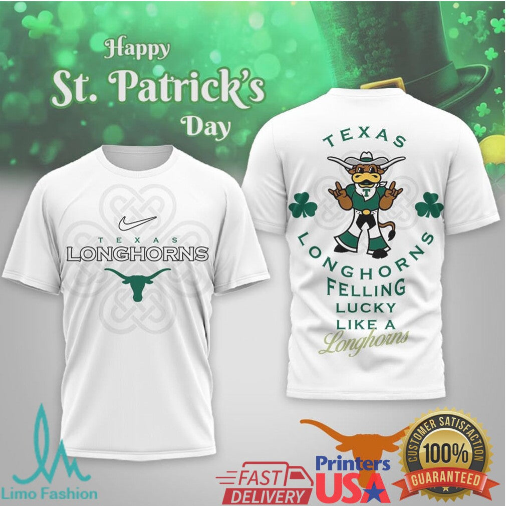 Texas Longhorns St. Patrick's Day Feeling Lucky Like a Longhorn T Shirt - Limotees LLC