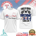 Texas Rangers Heartbeat Awesome Dad #1 Baseball T Shirt - Limotees LLC