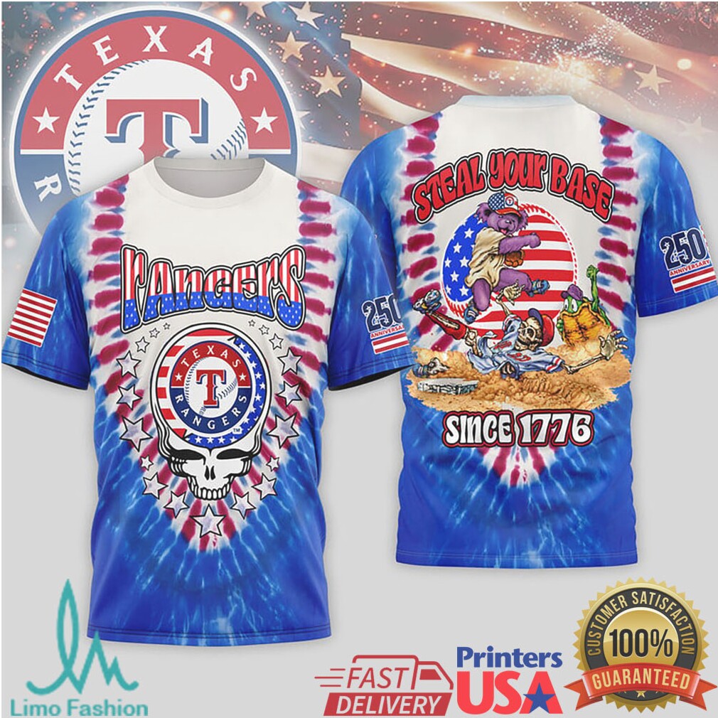 Texas Rangers x Grateful Dead Tie Dye T Shirt - Limotees LLC