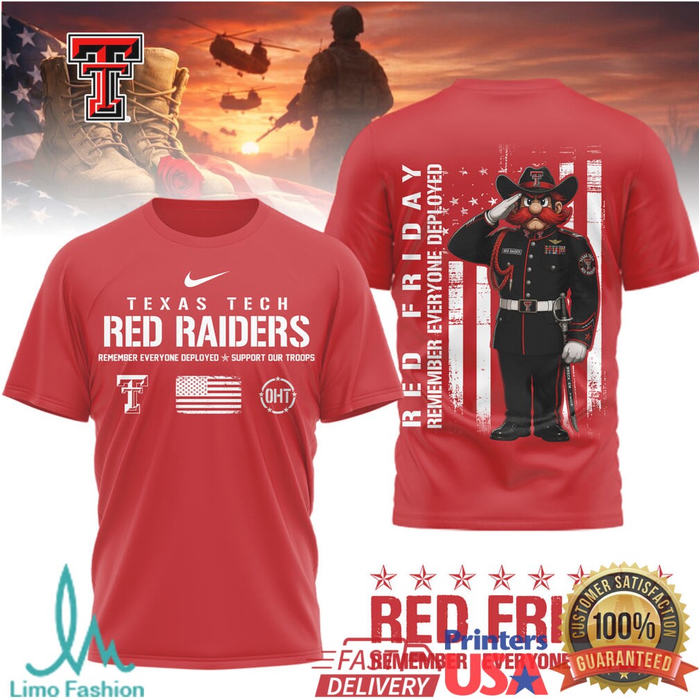 Texas Tech Red Raiders Red Friday Support Our Troops Military Appreciation T Shirt