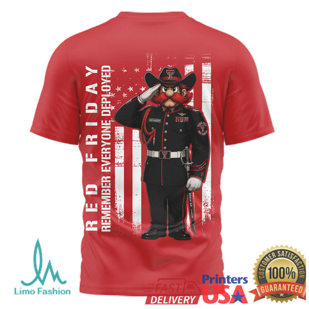 Texas Tech Red Raiders Red Friday Support Our Troops Military Appreciation T Shirt