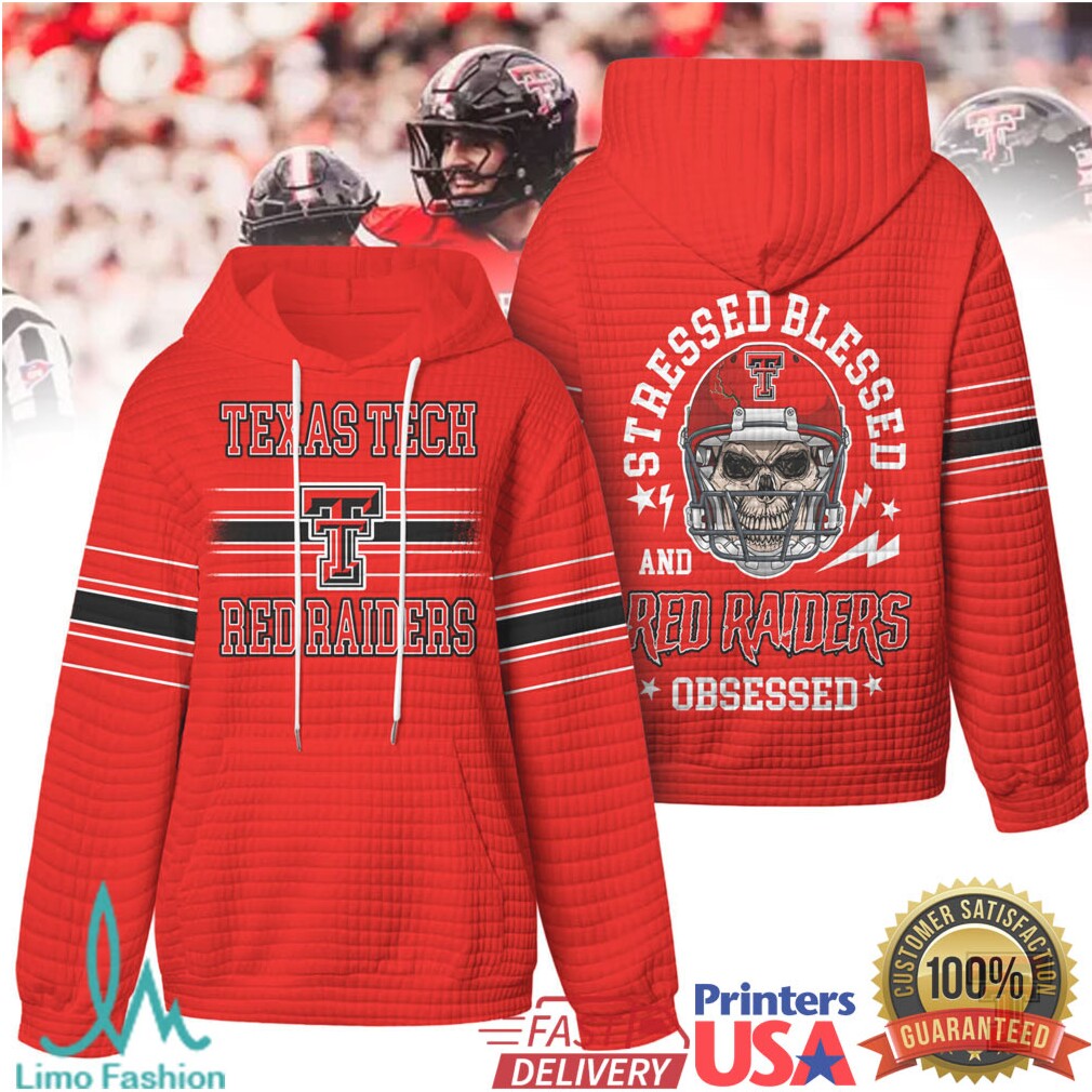 Texas Tech Red Raiders Stressed Blessed Obsessed Quilted T Shirt - Limotees LLC