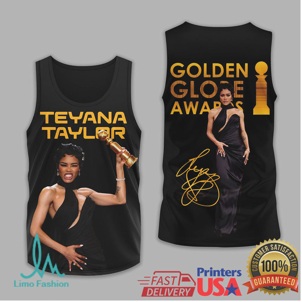 Teyana Taylor Golden Globe Awards Commemorative Black Apparel - Limotees LLC