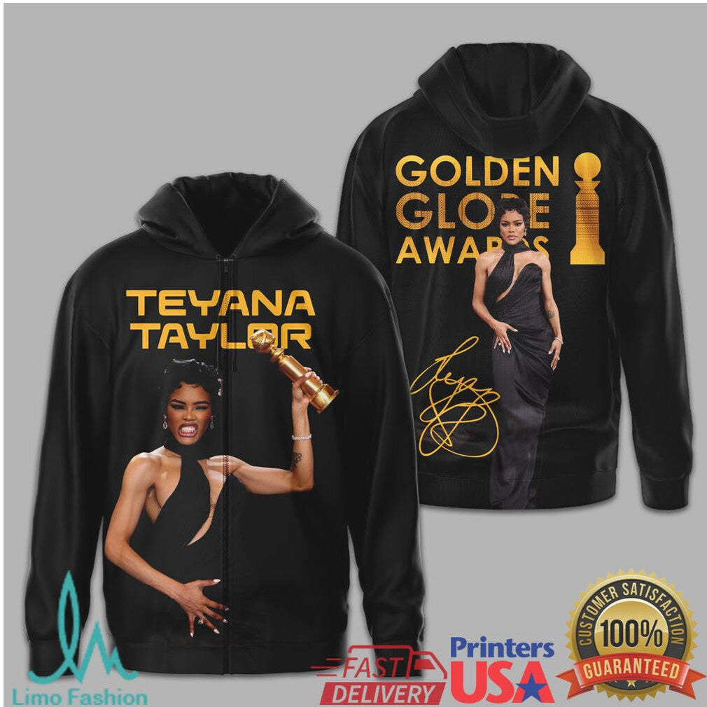 Teyana Taylor Golden Globe Awards Commemorative Black Apparel - Limotees LLC