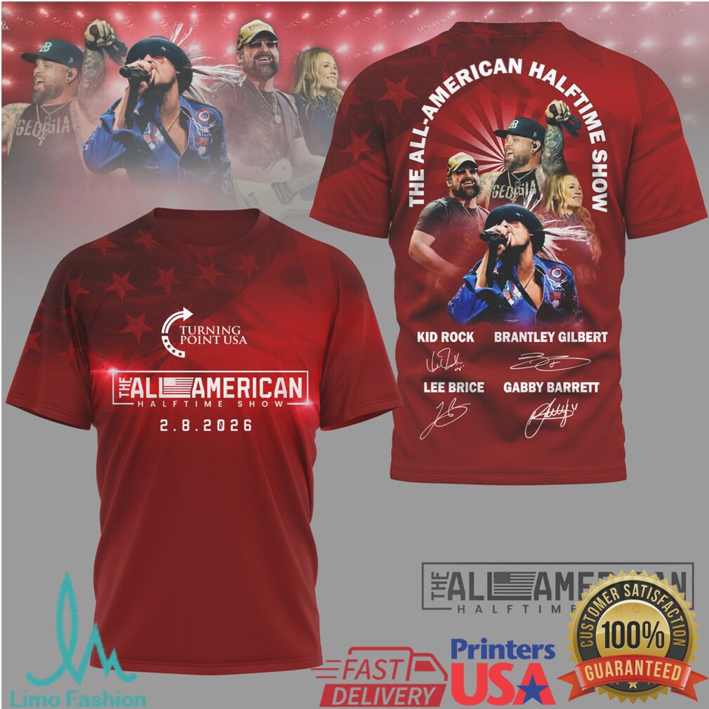 The All American Halftime Show 2026 T Shirt Kid Rock & Brantley Gilbert - Limotees LLC
