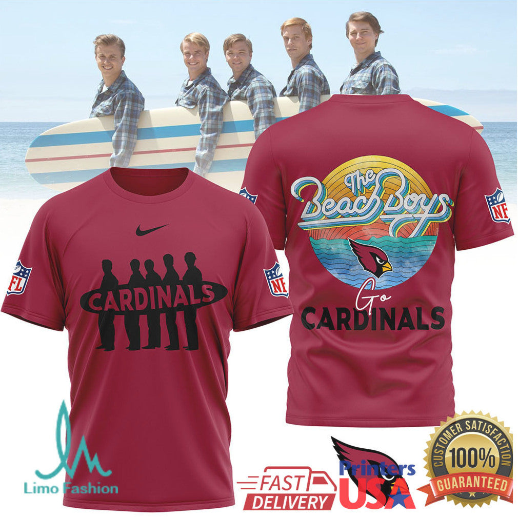 The Beach Boys x Arizona Cardinals Surf Culture NFL Graphic T Shirt - Limotees LLC