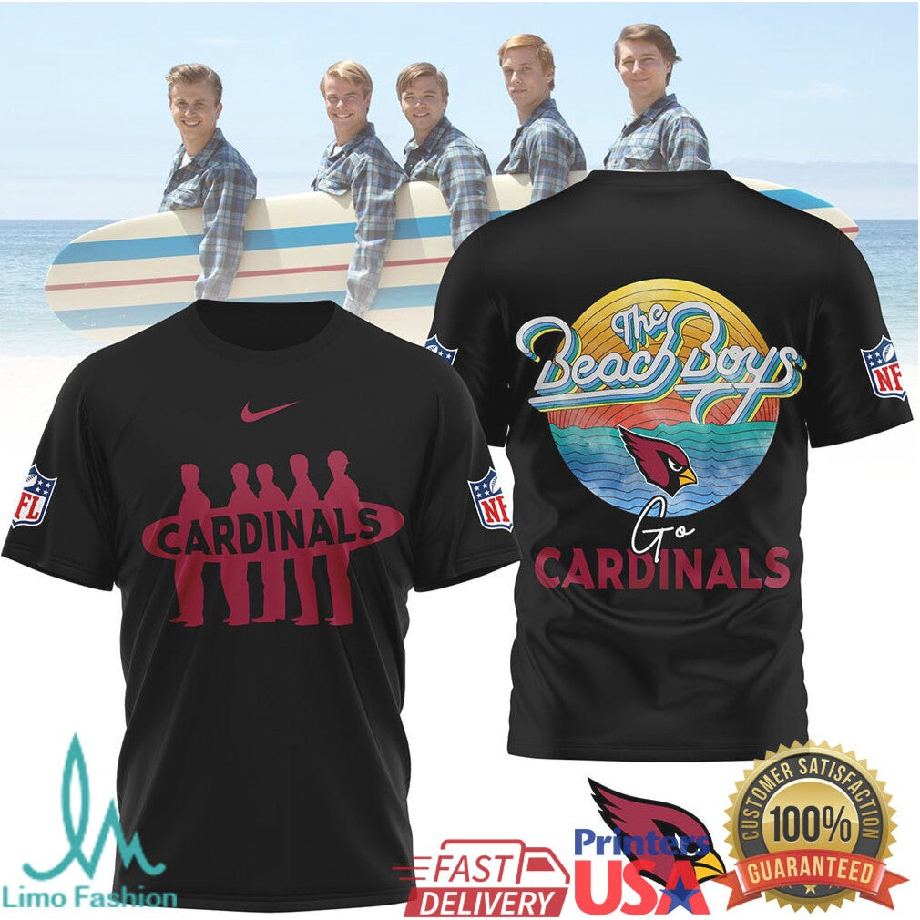 The Beach Boys x Arizona Cardinals Surf Culture NFL Graphic T Shirt - Limotees LLC