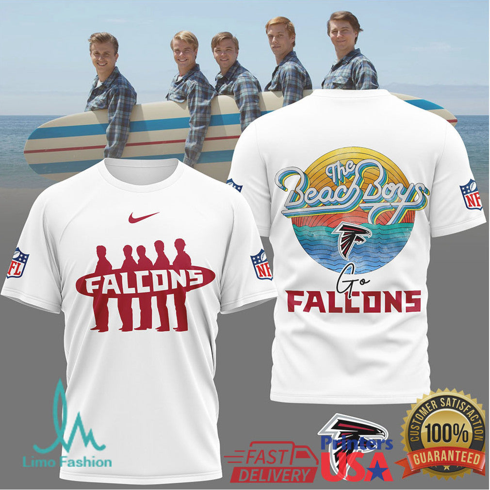 The Beach Boys x Atlanta Falcons Surf Graphic NFL T Shirt - Limotees LLC
