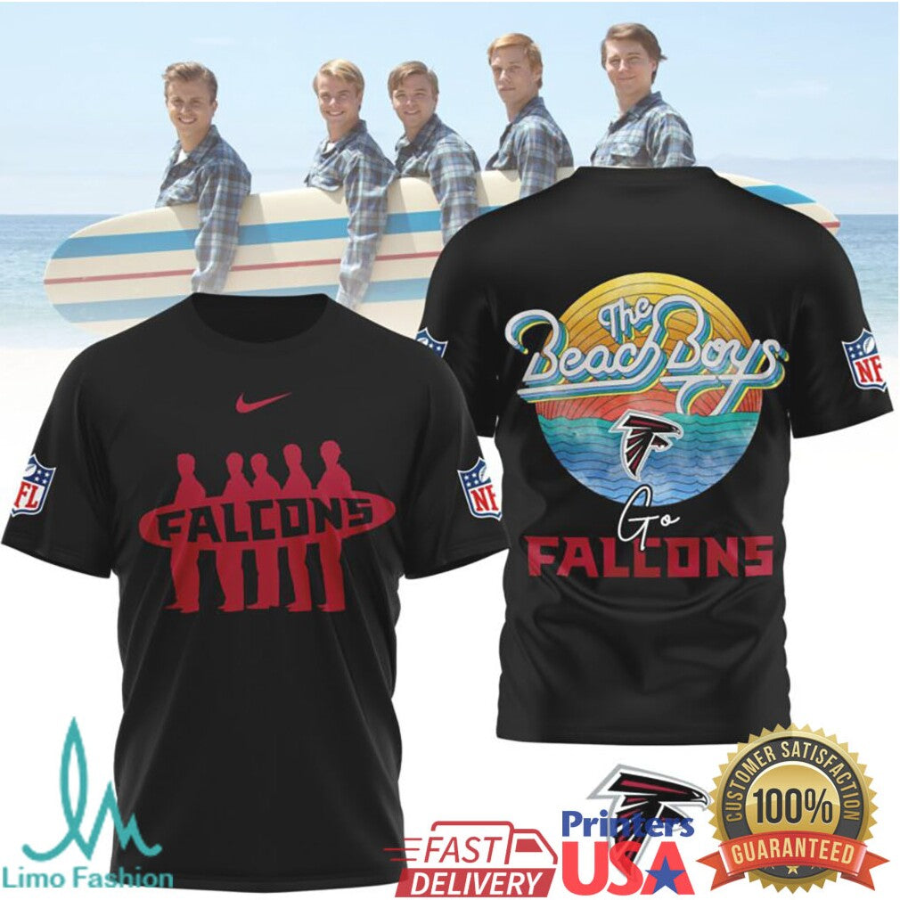 The Beach Boys x Atlanta Falcons Surf Graphic NFL T Shirt - Limotees LLC