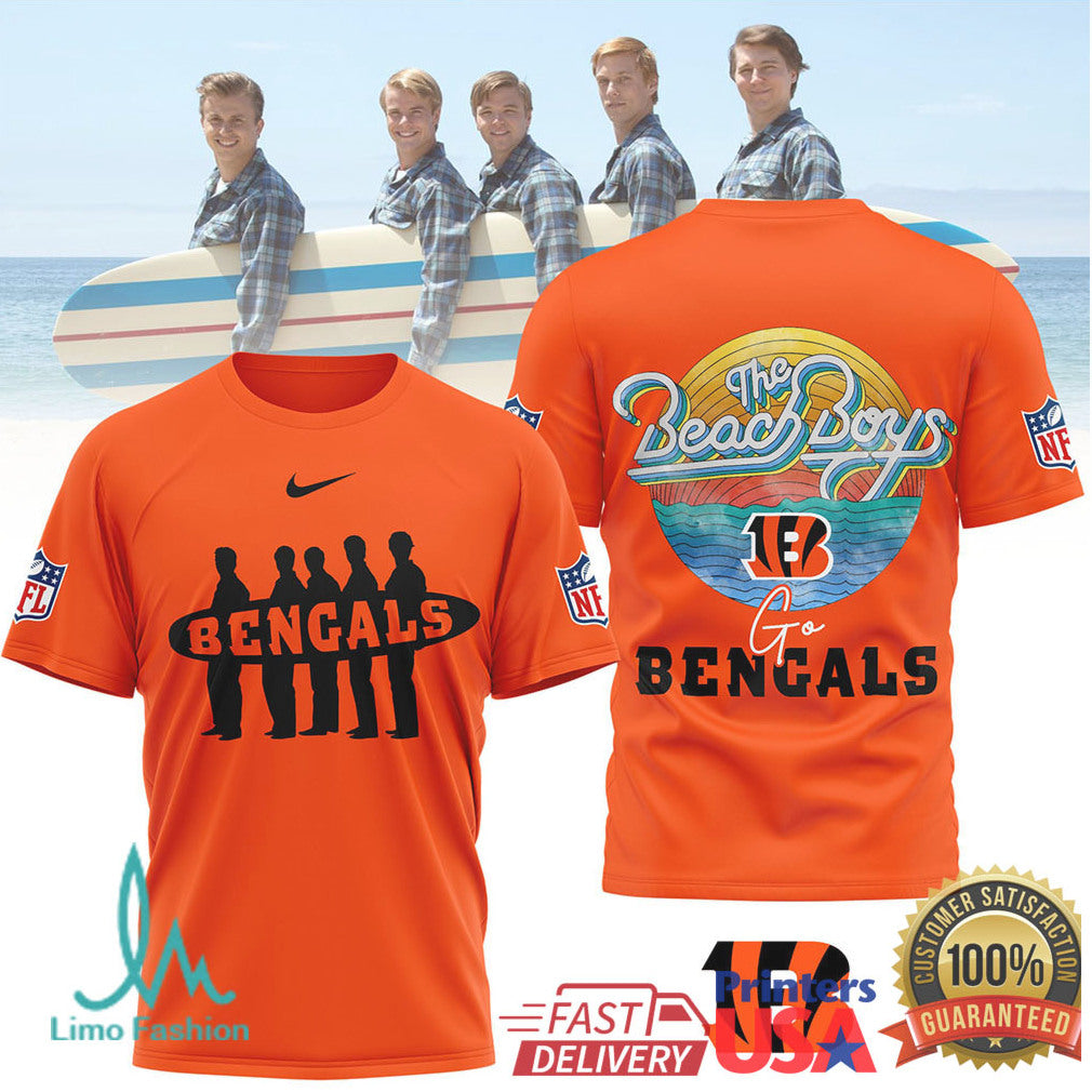 The Beach Boys x Cincinnati Bengals Retro Beach NFL T Shirt