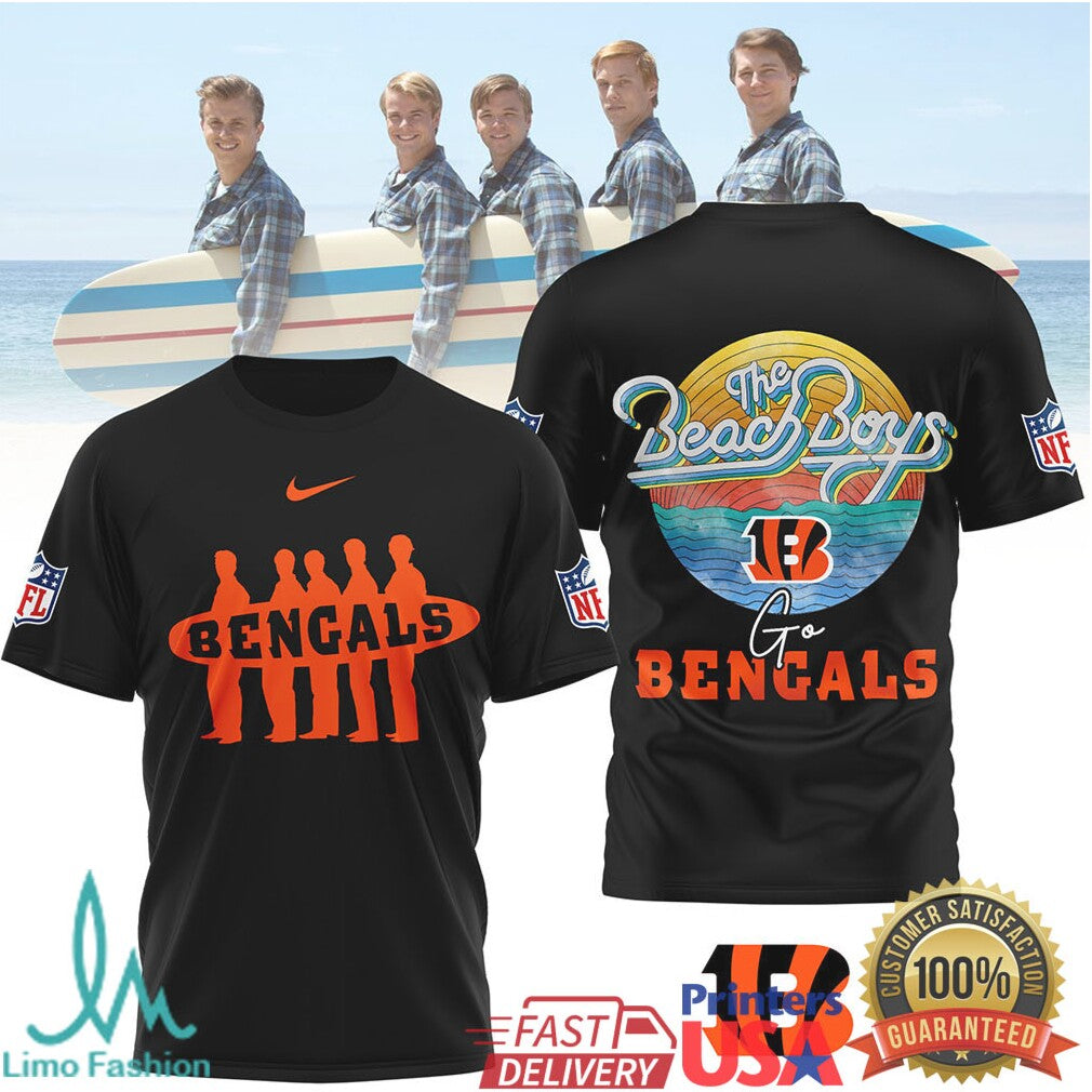 The Beach Boys x Cincinnati Bengals Retro Beach NFL T Shirt