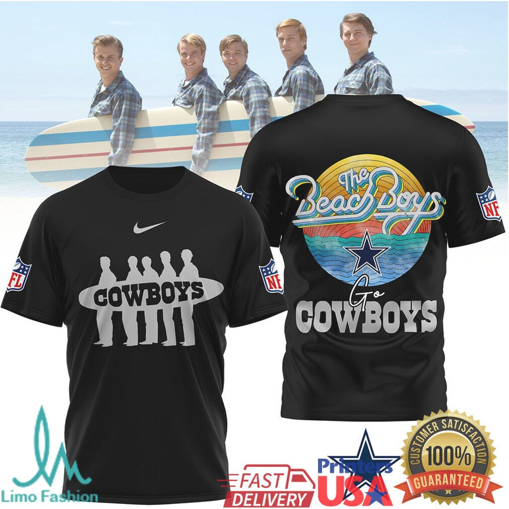 The Beach Boys x Dallas Cowboys Retro Sun NFL T Shirt - Limotees LLC