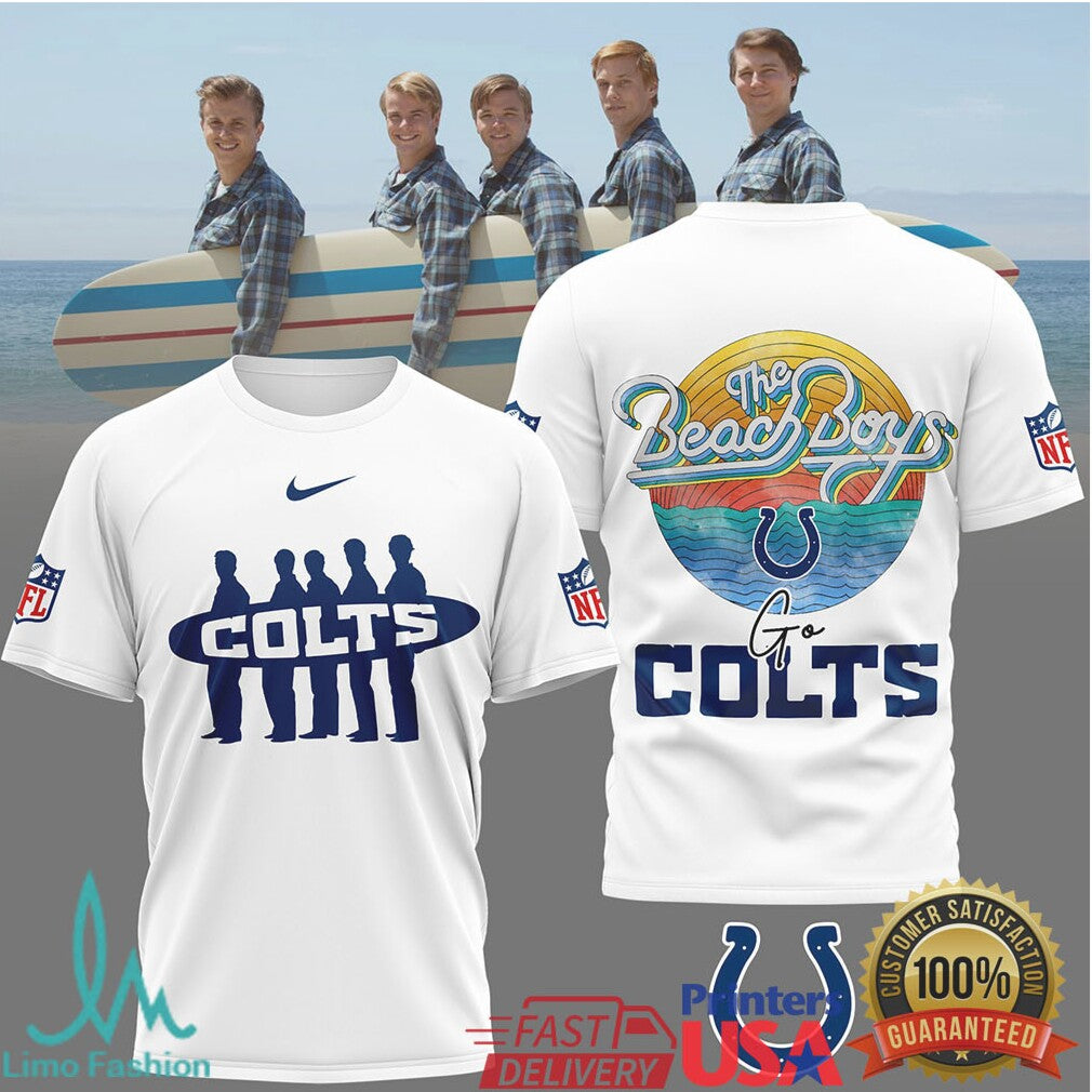The Beach Boys x Indianapolis Colts Classic Surf NFL T Shirt - Limotees LLC