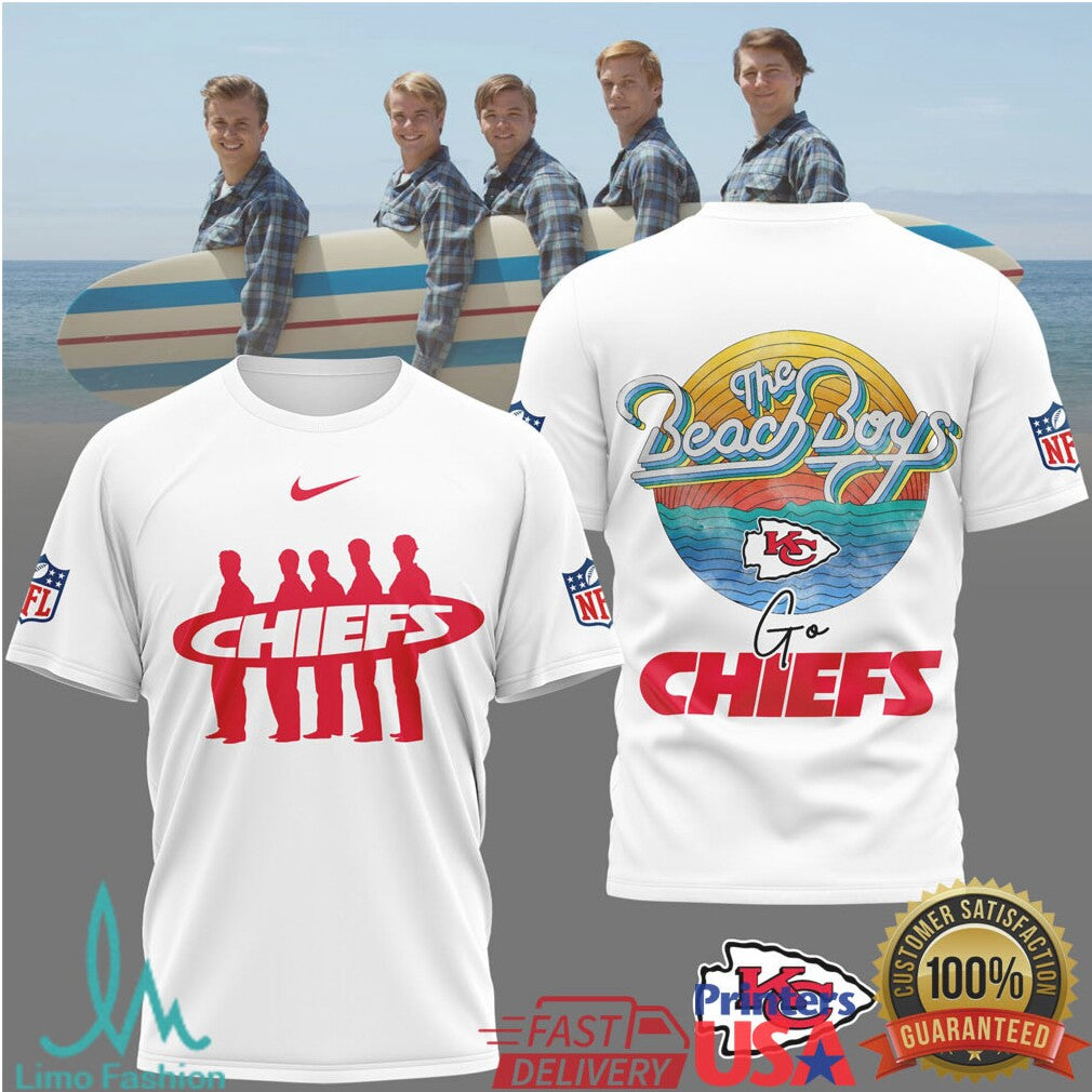 The Beach Boys x Kansas City Chiefs Retro NFL Sunset T Shirt - Limotees LLC