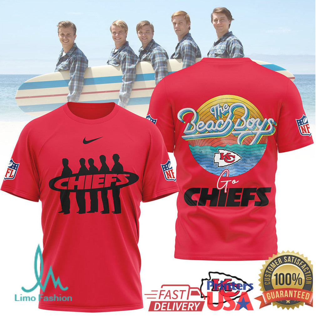 The Beach Boys x Kansas City Chiefs Retro NFL Sunset T Shirt - Limotees LLC