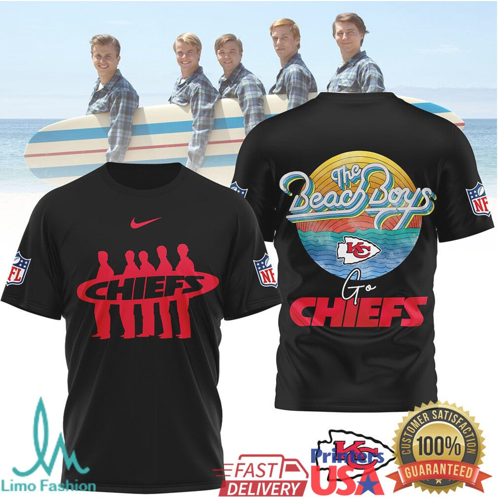 The Beach Boys x Kansas City Chiefs Retro NFL Sunset T Shirt - Limotees LLC