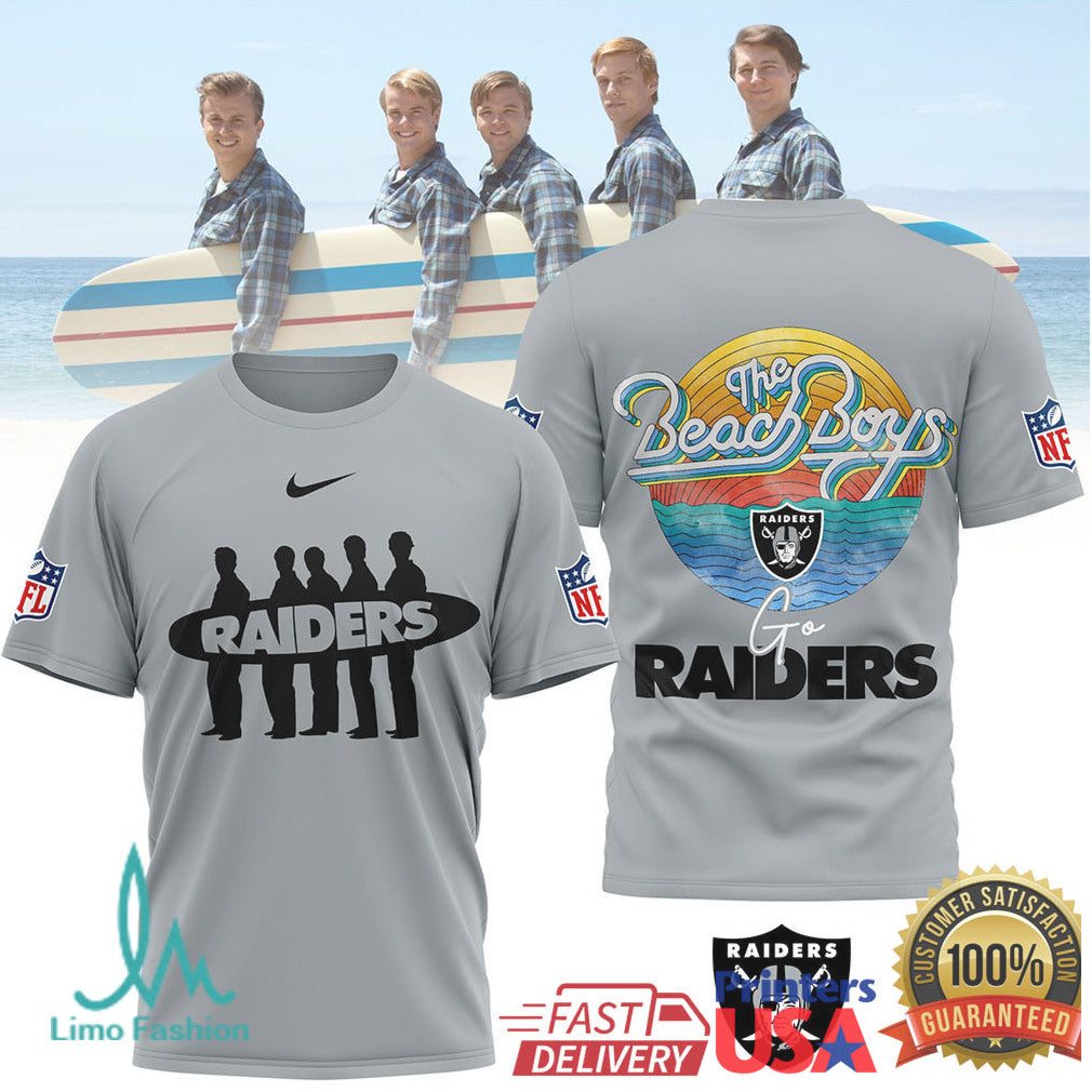 The Beach Boys x Las Vegas Raiders Vintage Surf Style NFL T Shirt