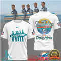 The Beach Boys x Miami Dolphins Surf Retro NFL T Shirt - Limotees LLC
