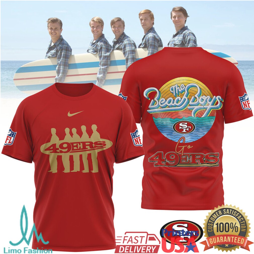 The Beach Boys x San Francisco 49ers Vintage NFL Surfing T Shirt - Limotees LLC