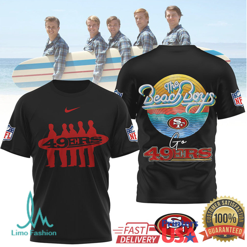 The Beach Boys x San Francisco 49ers Vintage NFL Surfing T Shirt - Limotees LLC