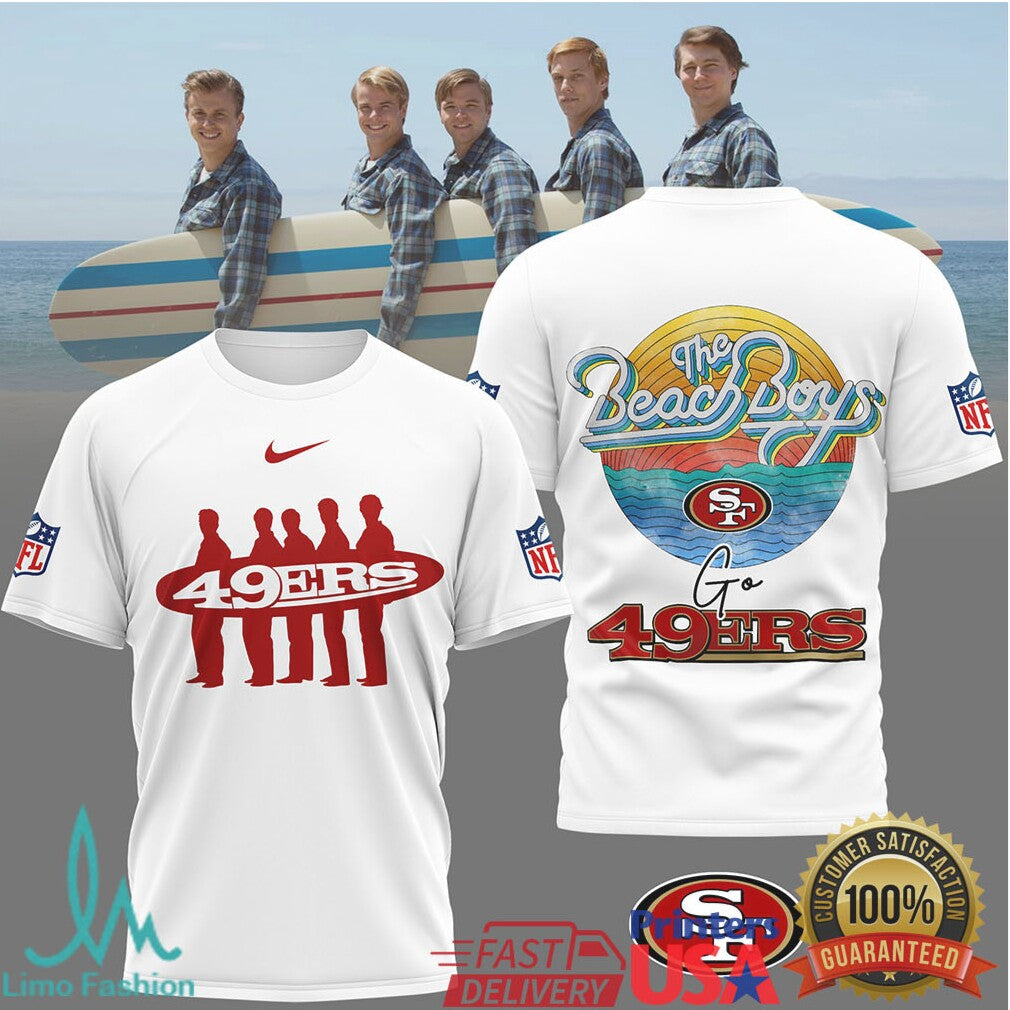 The Beach Boys x San Francisco 49ers Vintage NFL Surfing T Shirt - Limotees LLC