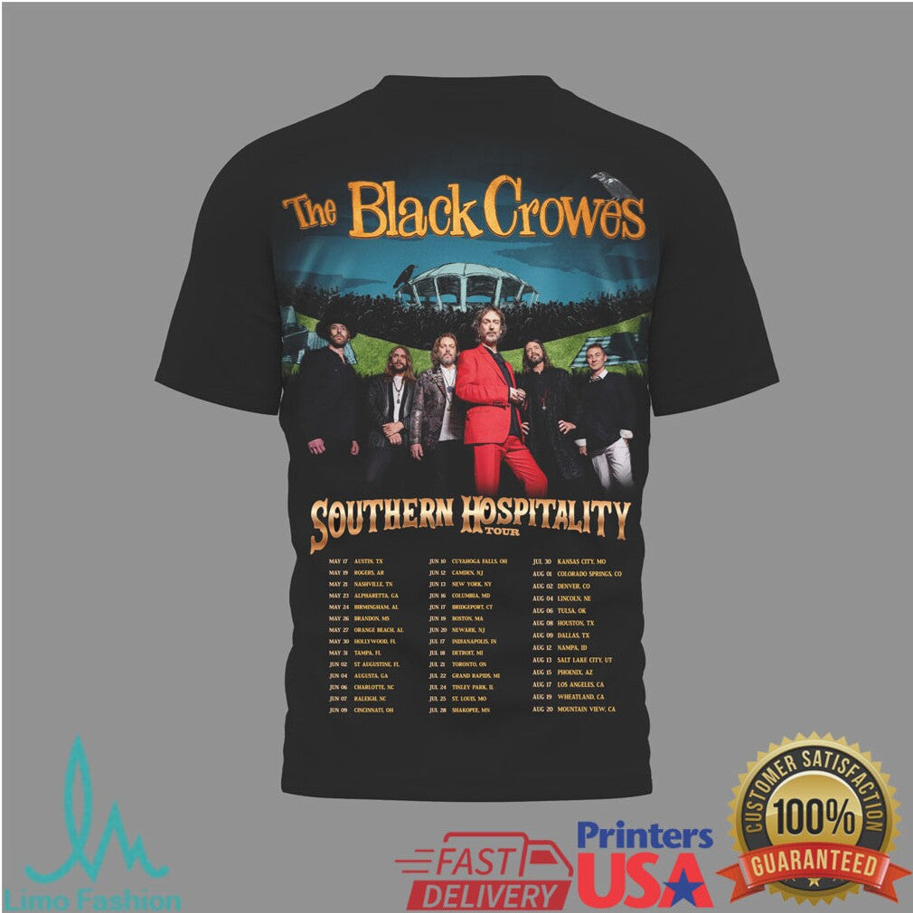 The Black Crowes Southern Hospitality Tour 2024 Rock Band Concert T Shirt - Limotees LLC