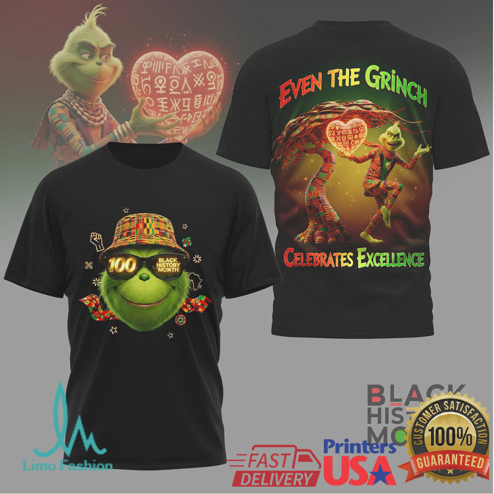 The Grinch Celebrates Excellence Black History Month Kente Print Shirt - Limotees LLC