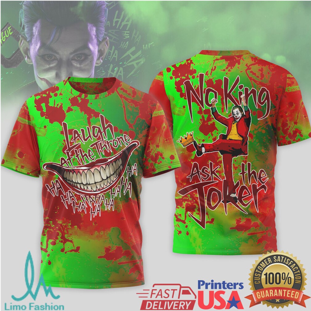 The Joker No King Ask The Joker Grin Blood Splatter All Over Print T Shirt